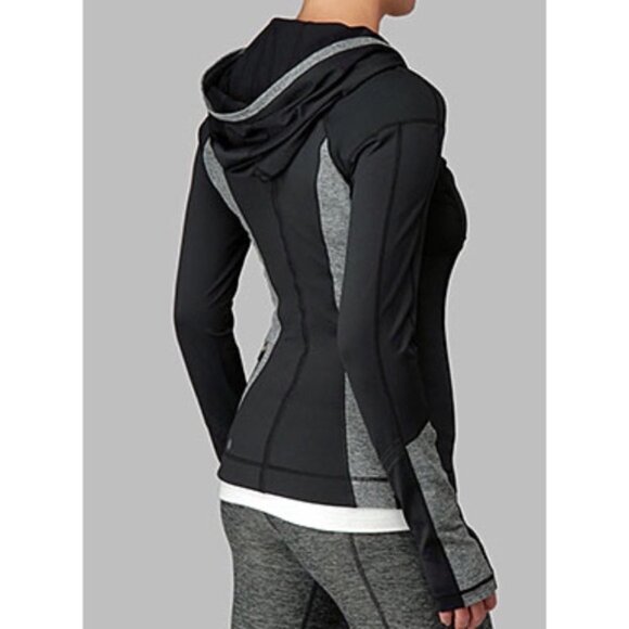 Lululemon - Run for Your Life Hoodie in Black + Heathered Grey, size 2 - Picture 8 of 9